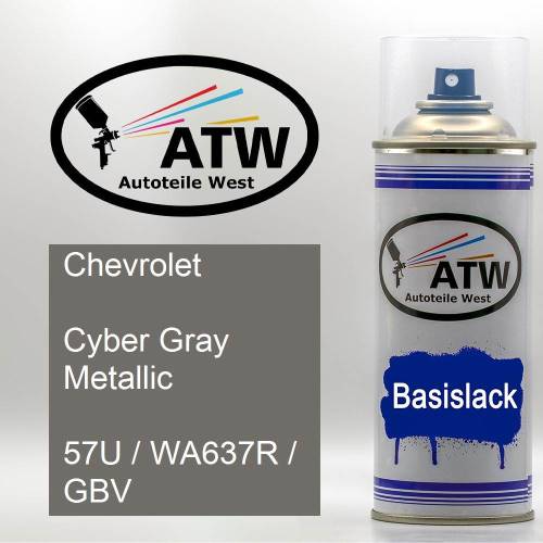 Chevrolet, Cyber Gray Metallic, 57U / WA637R / GBV: 400ml Sprühdose, von ATW Autoteile West.
